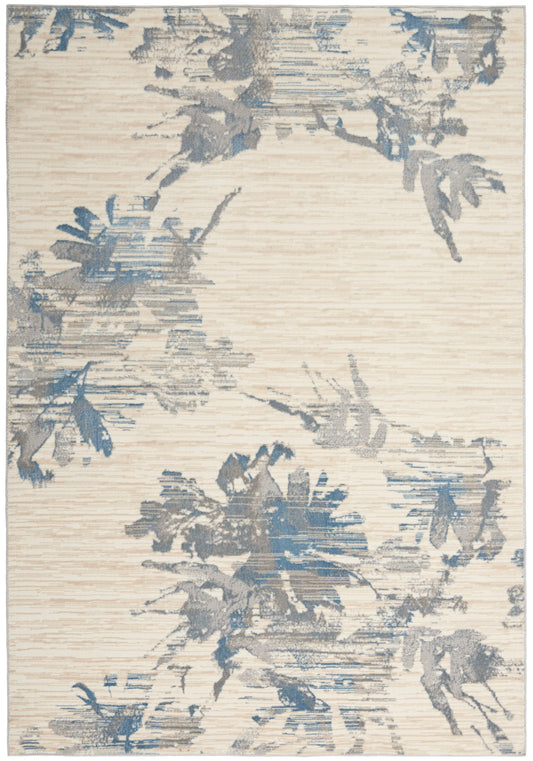 Calvin Klein Home Ck005 Enchanting Ech01 Ivory/Grey/Blue Area Rug