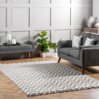 Nuloom Priya Chevron Npr2787A Gray Area Rug