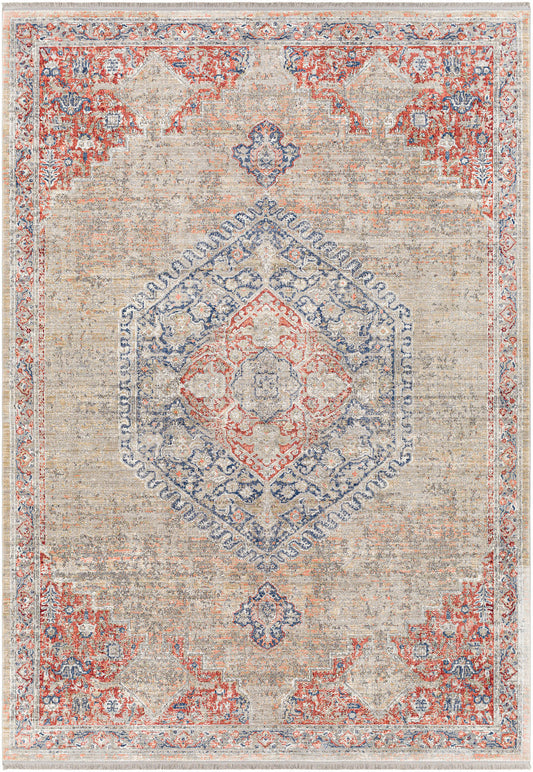 Surya Eclipse Epe-2302 Denim, Burnt Orange, Peach, Taupe Area Rug