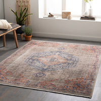 Surya Eclipse Epe-2302 Denim, Burnt Orange, Peach, Taupe Area Rug