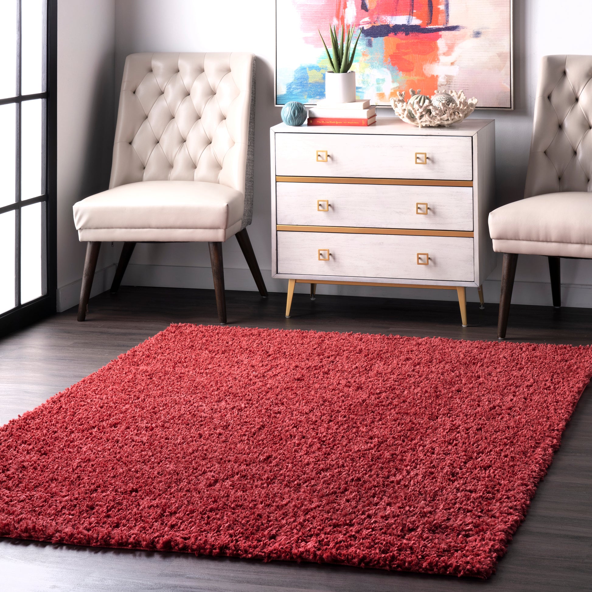 Nuloom Kara Solid Nka2228F Red Area Rug