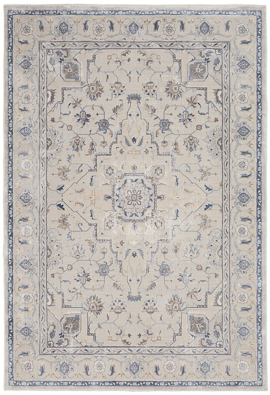 Nourison Silky Textures Sly08 Ivory / Grey Area Rug