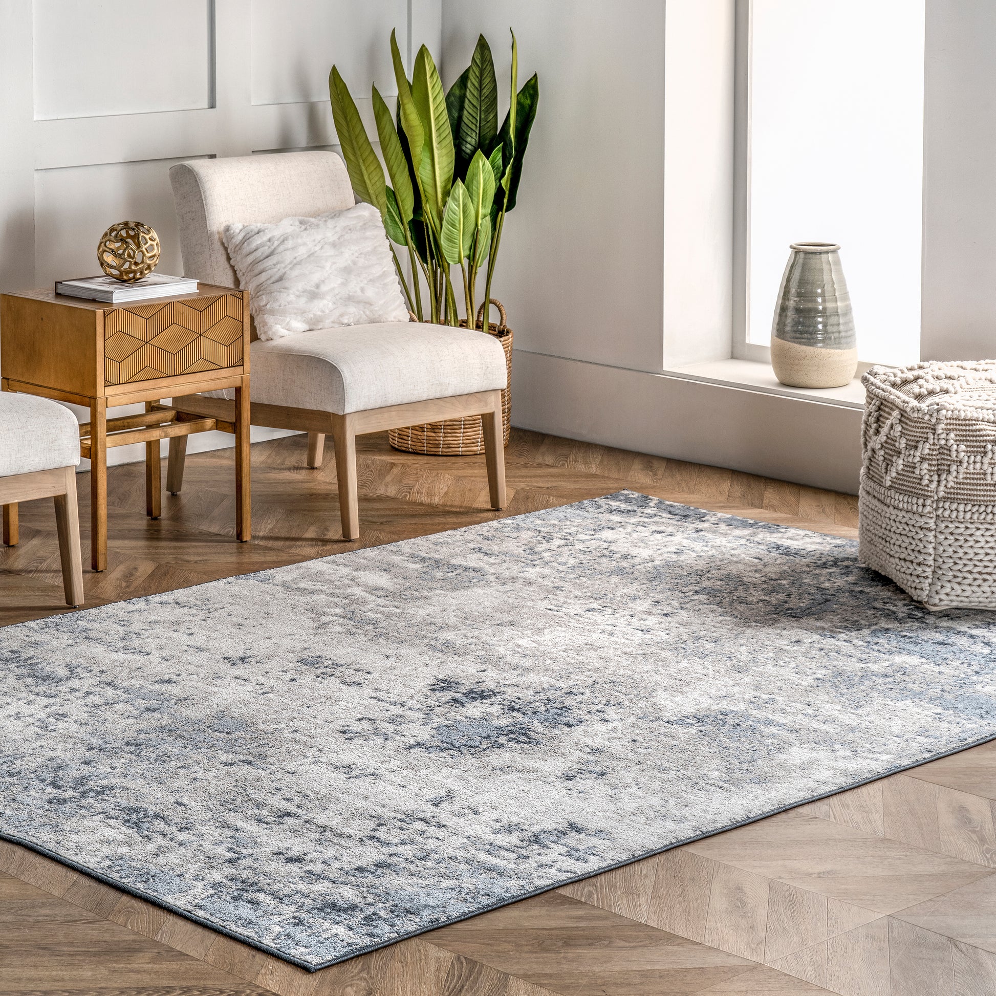 Nuloom Zoe Faded Nzo2443A Blue Area Rug