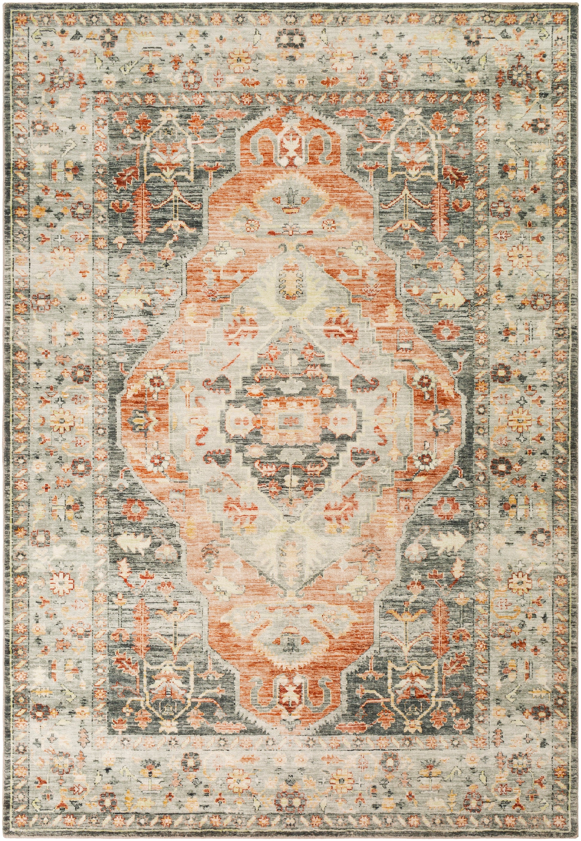 Surya Erin Ern-2306 Cream, Medium Gray, Butter, Sage Area Rug