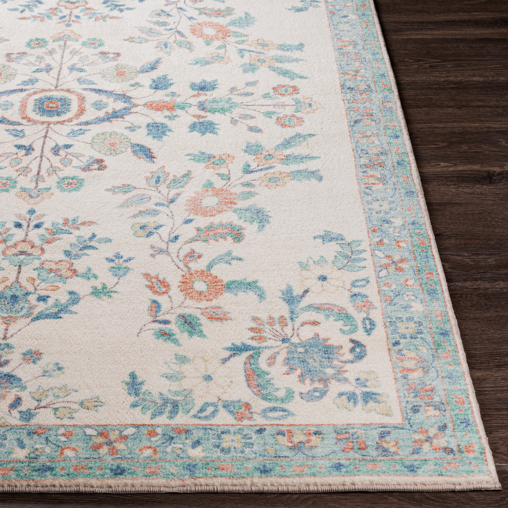 Surya Erin Ern-2307 Cream, Burnt Orange, Denim, Sage Area Rug