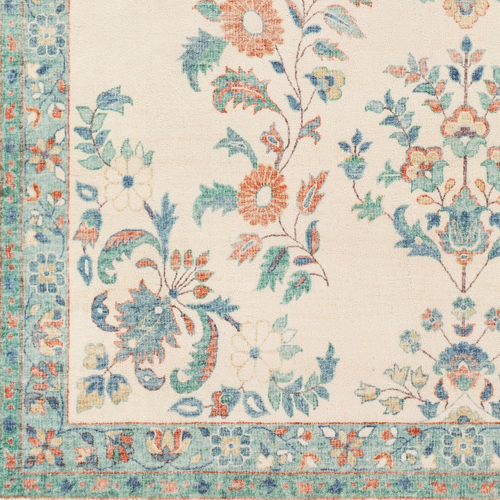 Surya Erin Ern-2307 Cream, Burnt Orange, Denim, Sage Area Rug