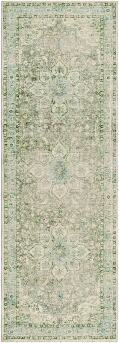 Surya Erin Ern-2309 Cream, Medium Gray, Butter, Aqua Area Rug