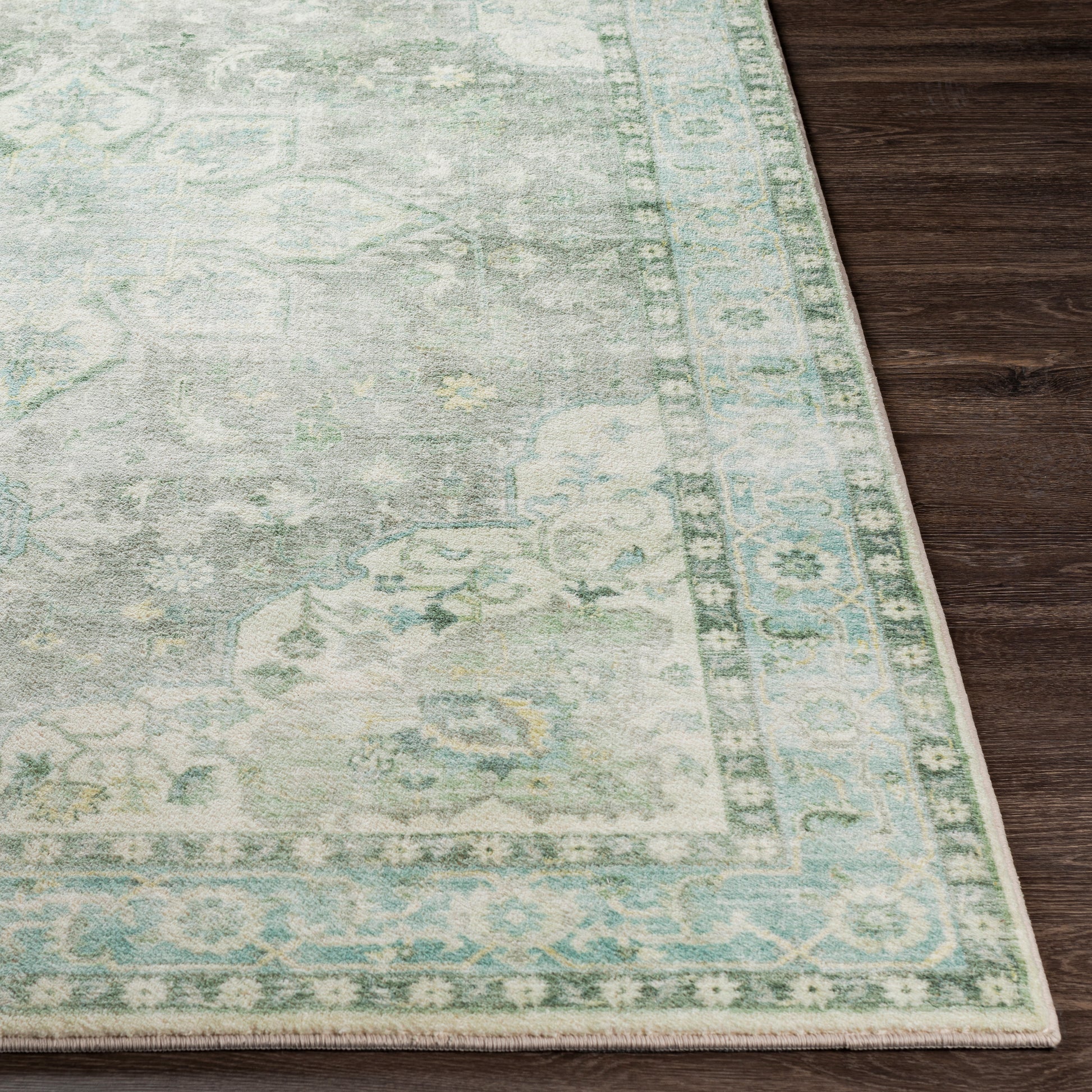 Surya Erin Ern-2309 Cream, Medium Gray, Butter, Aqua Area Rug