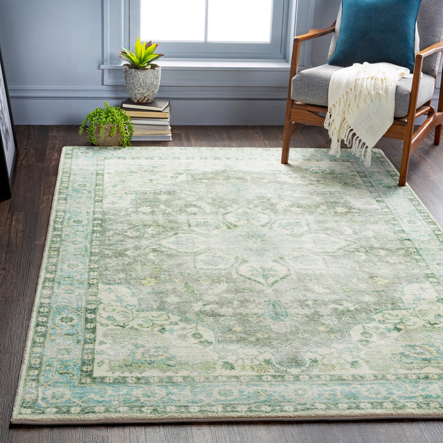 Surya Erin Ern-2309 Cream, Medium Gray, Butter, Aqua Rugs.