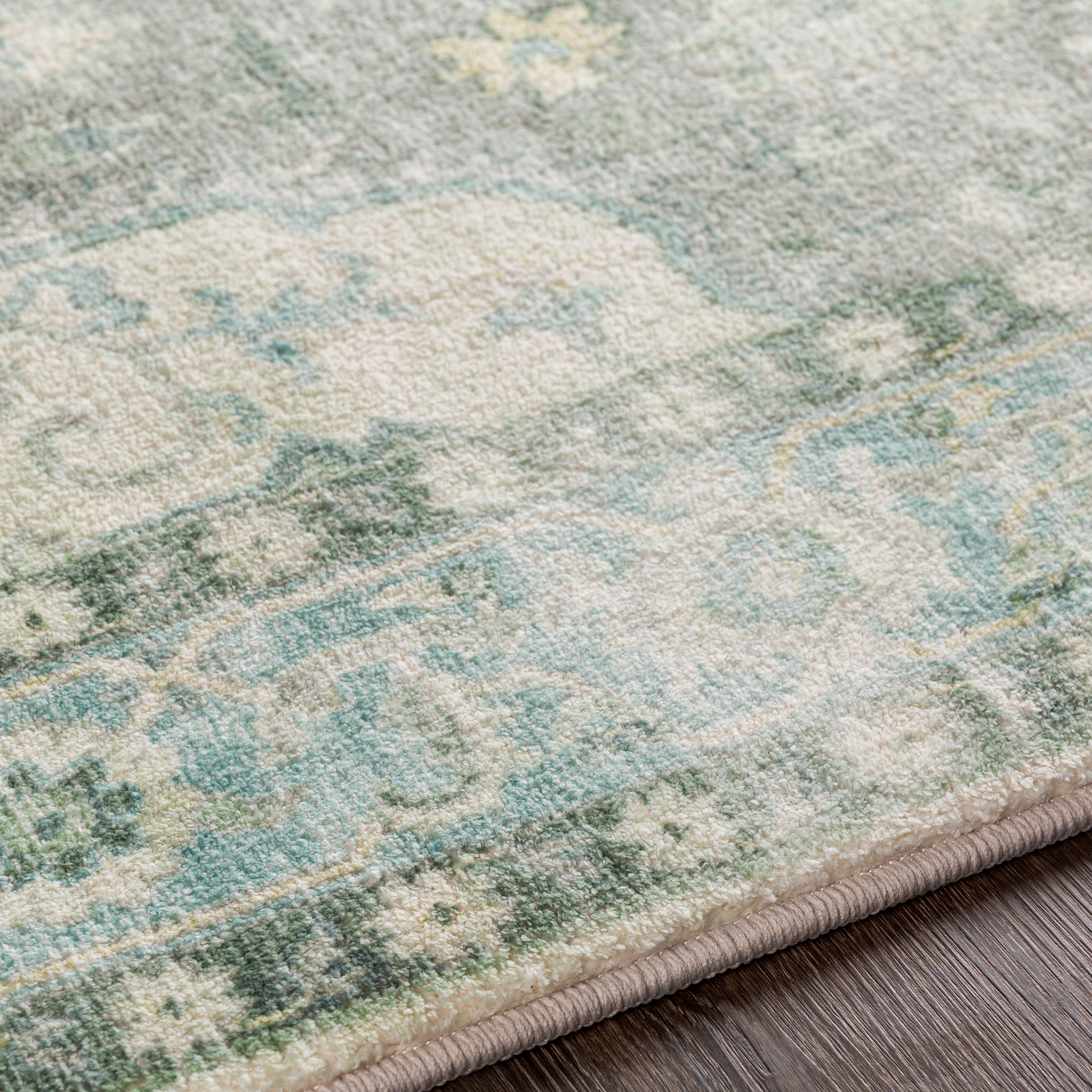 Surya Erin Ern-2309 Cream, Medium Gray, Butter, Aqua Area Rug