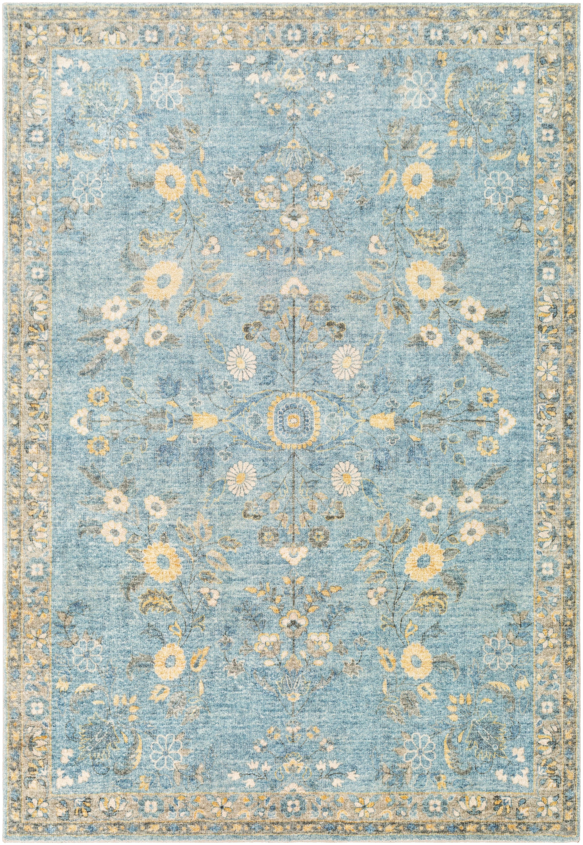 Surya Erin Ern-2311 Denim, Sky Blue, Cream, Butter Area Rug