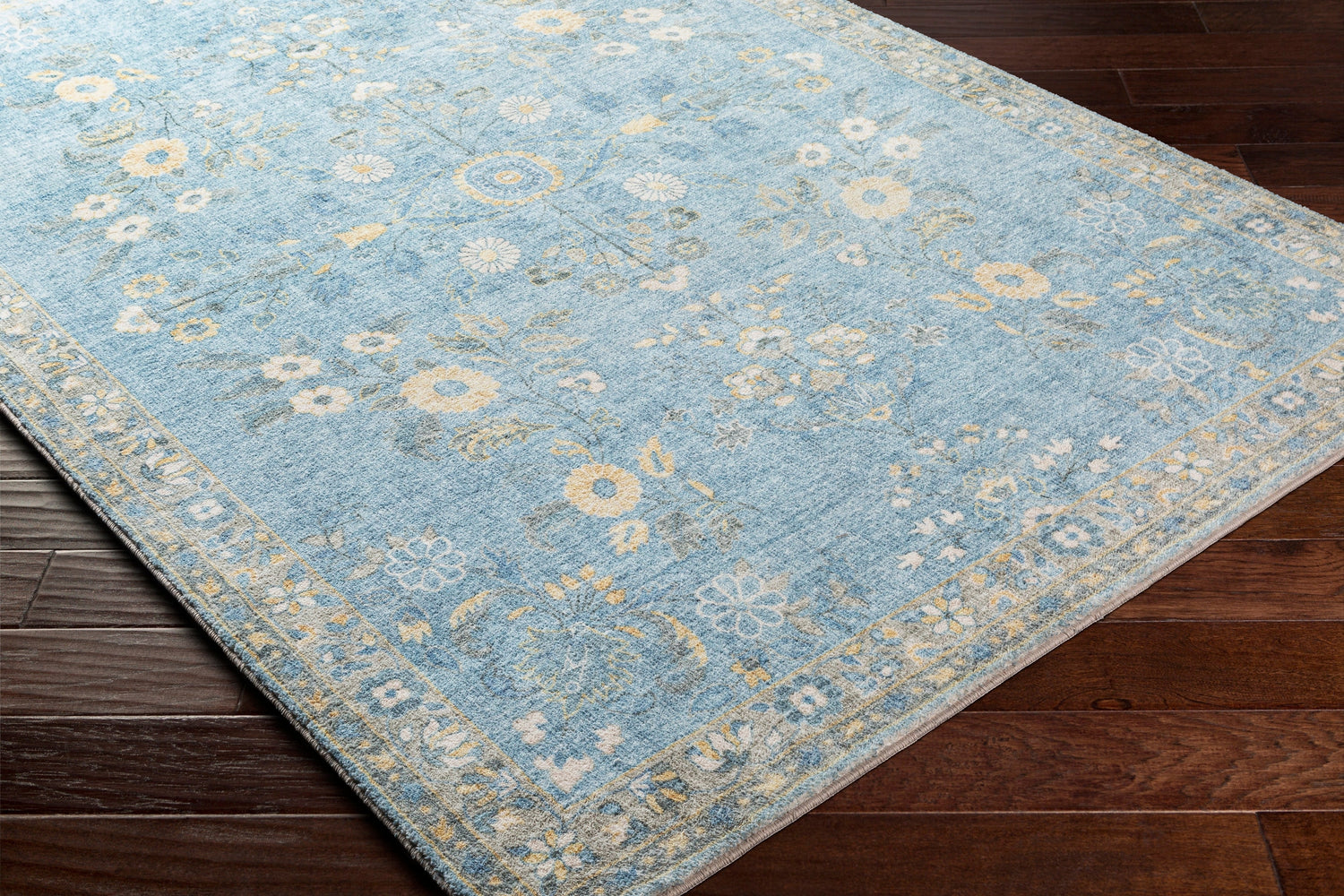 Surya Erin Ern-2311 Denim, Sky Blue, Cream, Butter Rugs.