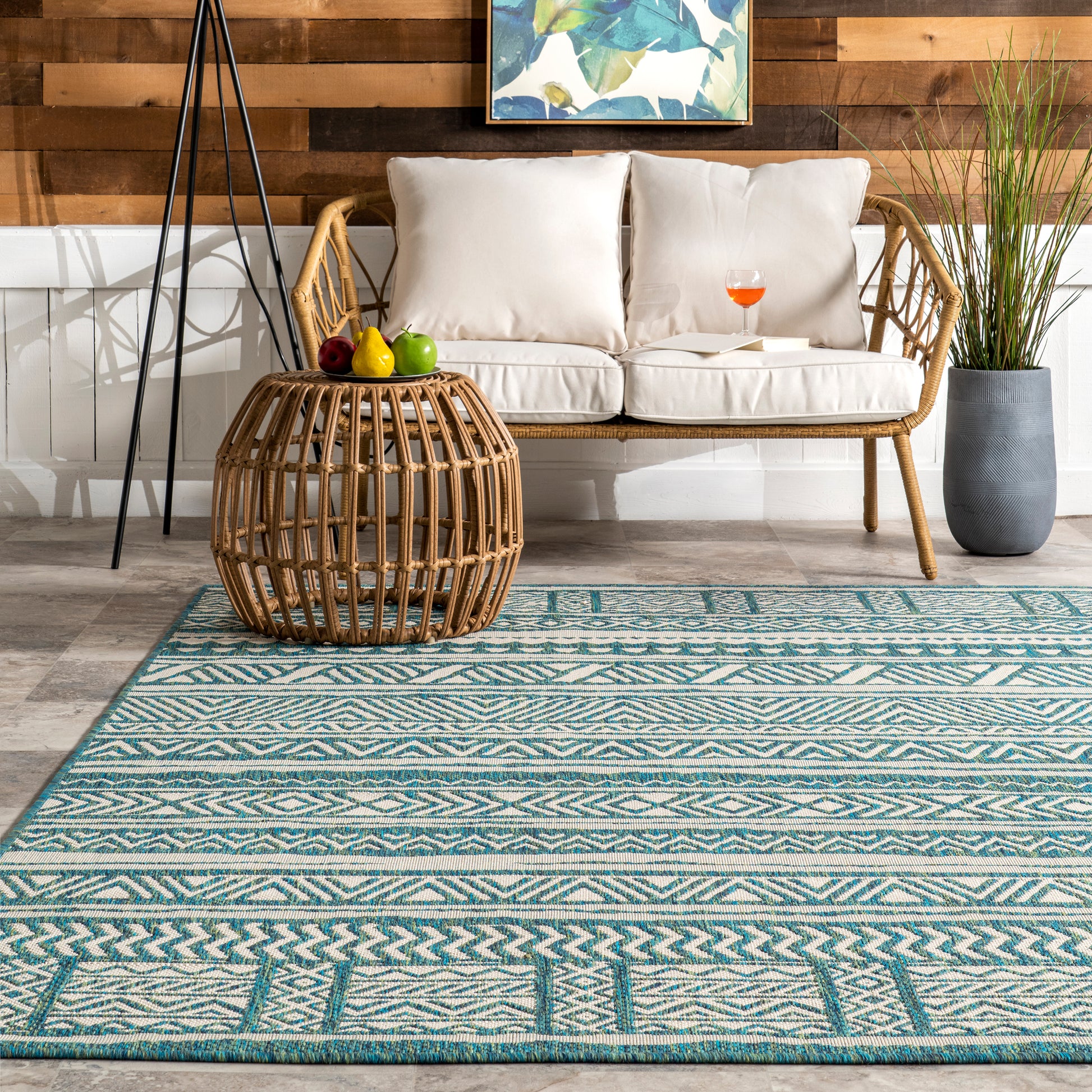 Nuloom Abbey Tribal Nab1799E Green Area Rug