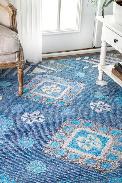 Nuloom Tribal Valene Ntr1945A Blue Area Rug