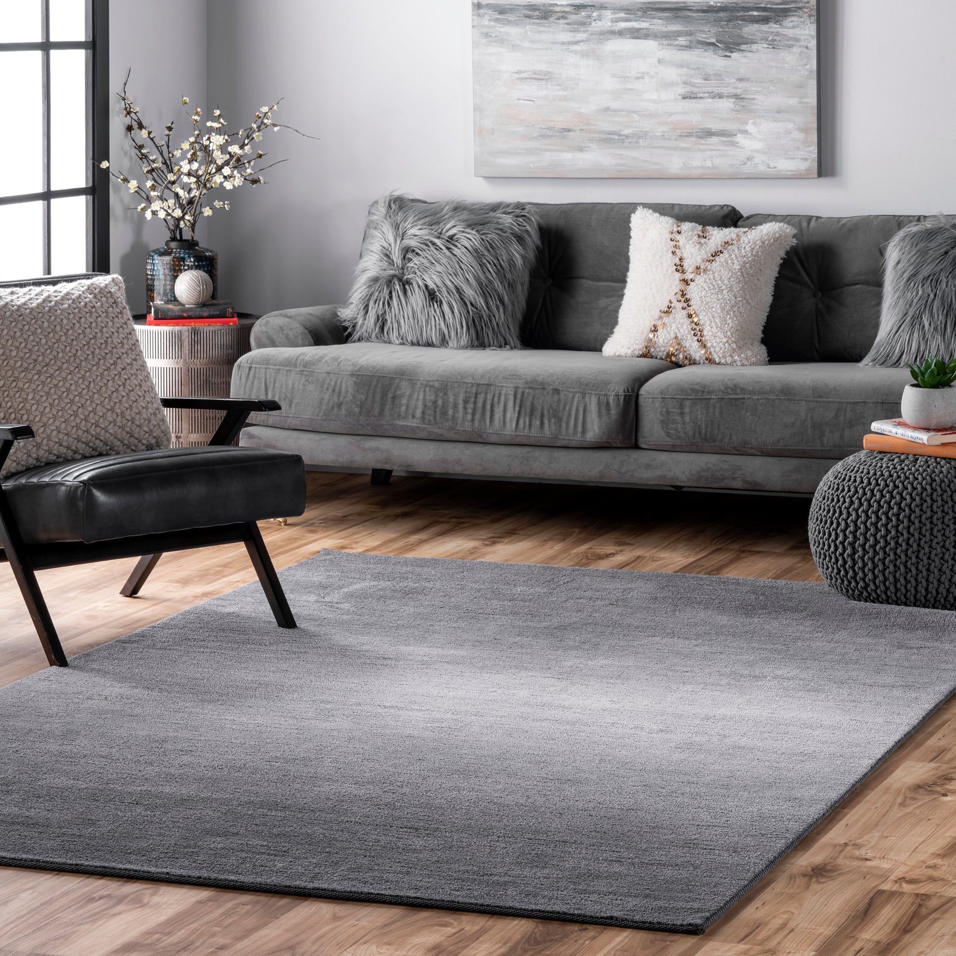 Nuloom Ombre Bernetta Nom1444B Gray Area Rug