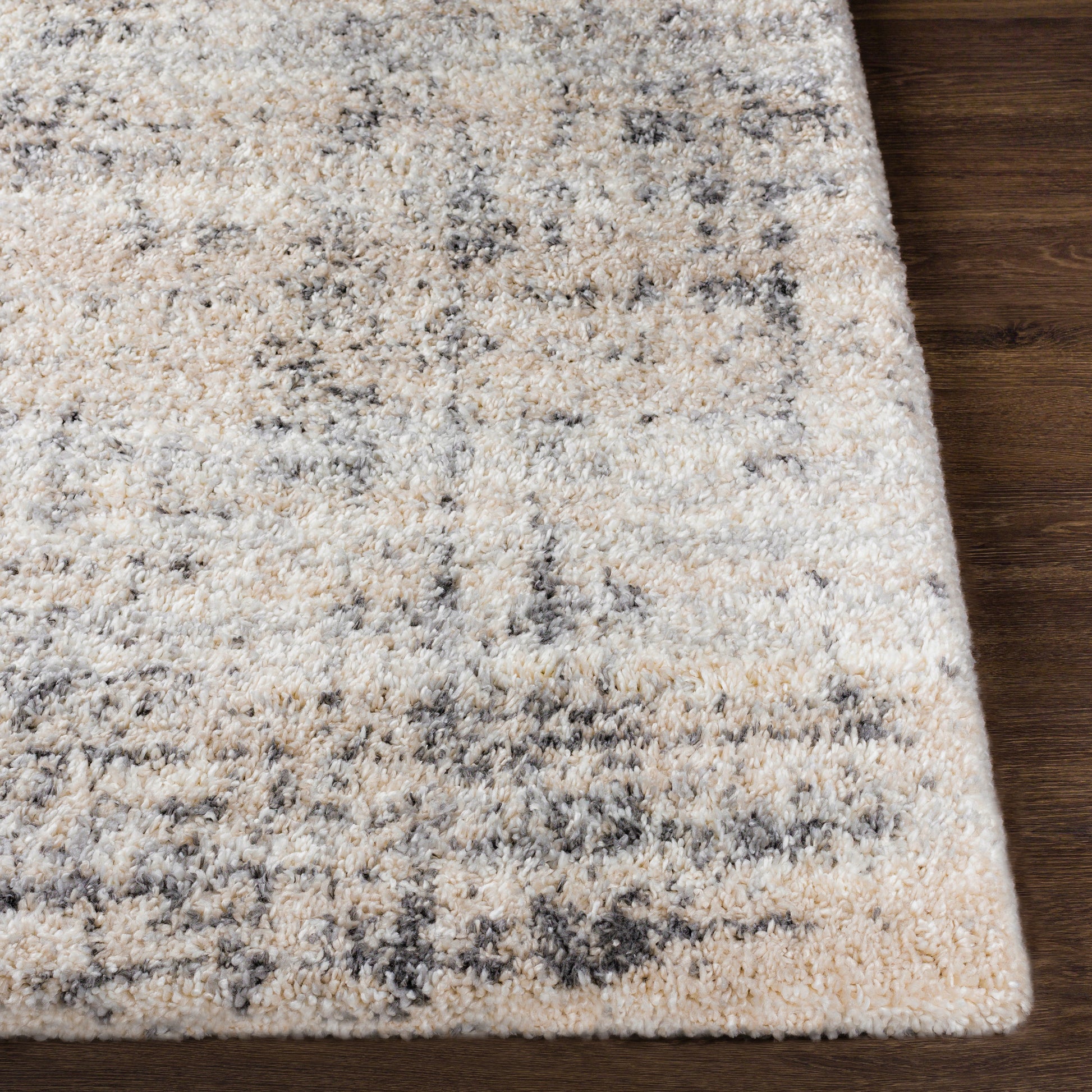 Surya Eskimo Shag Esg-2300 Charcoal, Beige, Light Gray, Cream Area Rug