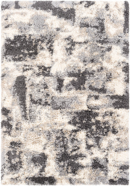 Surya Eskimo Shag Esg-2301 Charcoal, Cream, Light Gray, Beige Area Rug