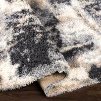 Surya Eskimo Shag Esg-2301 Charcoal, Cream, Light Gray, Beige Area Rug