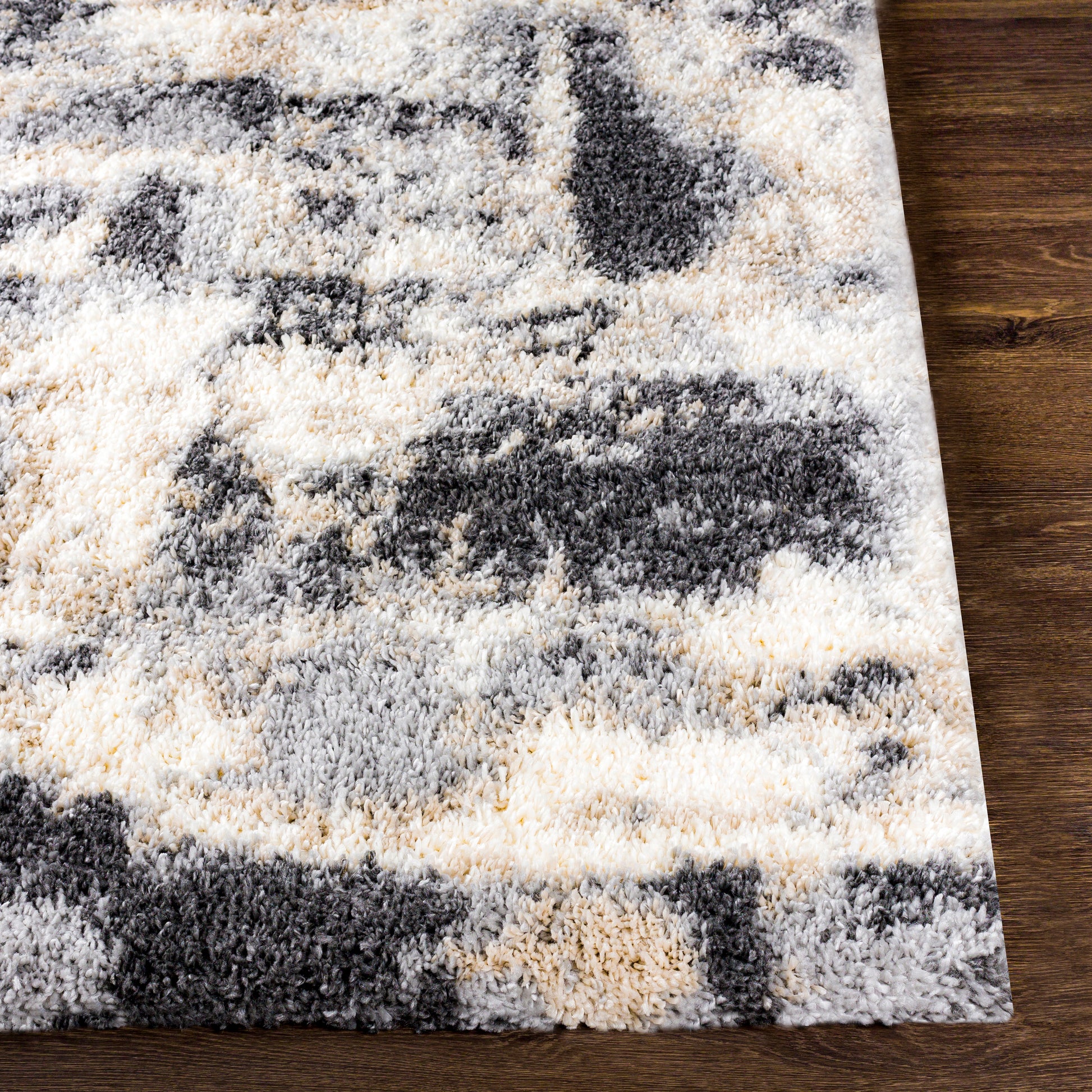 Surya Eskimo Shag Esg-2301 Charcoal, Cream, Light Gray, Beige Area Rug