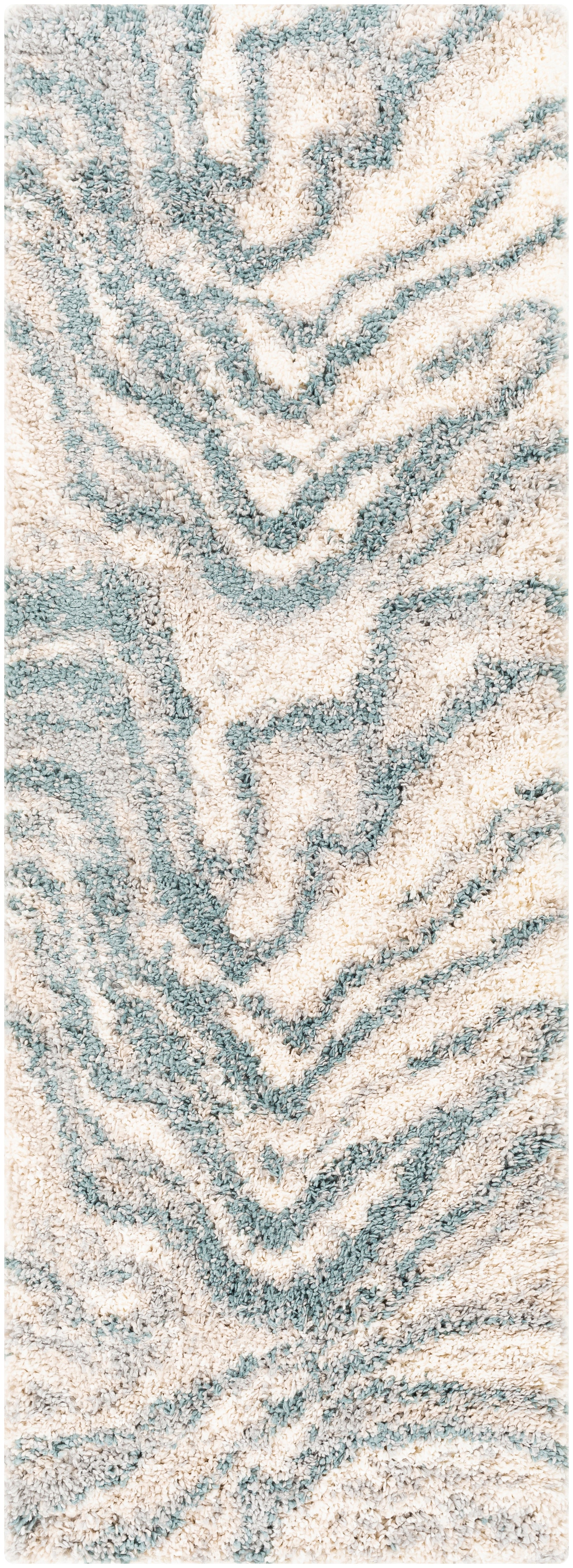 Surya Eskimo Shag Esg-2305 Aqua, Light Gray, Beige, Cream Area Rug