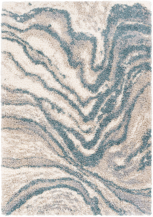 Surya Eskimo Shag Esg-2305 Aqua, Light Gray, Beige, Cream Area Rug