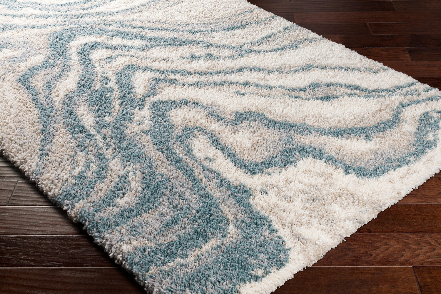 Surya Eskimo Shag Esg-2305 Aqua, Light Gray, Beige, Cream Rugs.