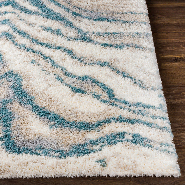 Surya Eskimo Shag Esg-2305 Aqua, Light Gray, Beige, Cream Rugs.