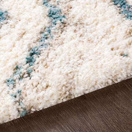 Surya Eskimo Shag Esg-2305 Aqua, Light Gray, Beige, Cream Rugs.