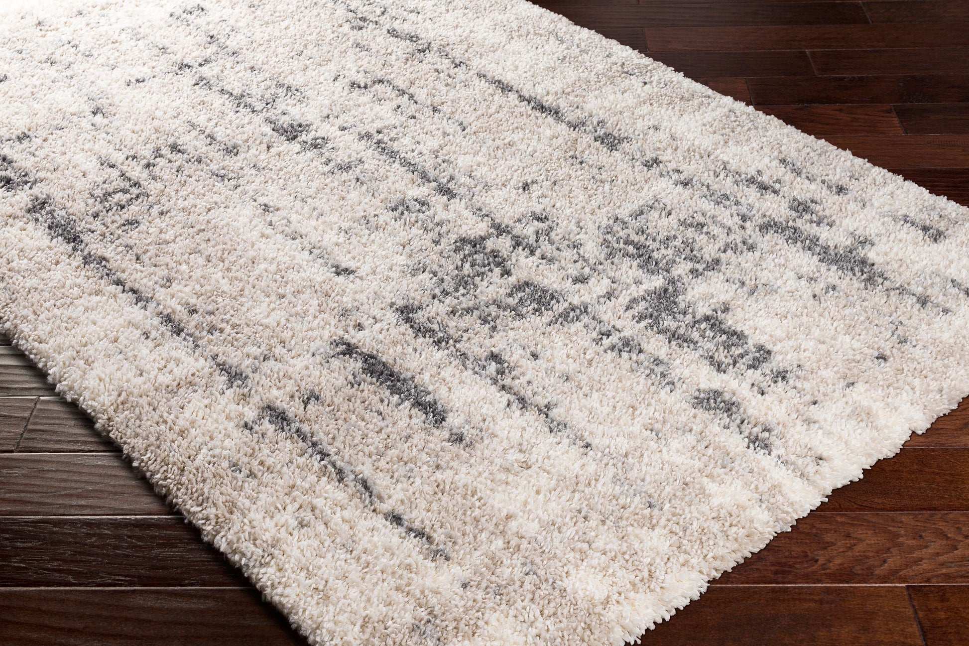 Surya Eskimo Shag Esg-2306 Beige, Cream, Charcoal, Light Gray Area Rug