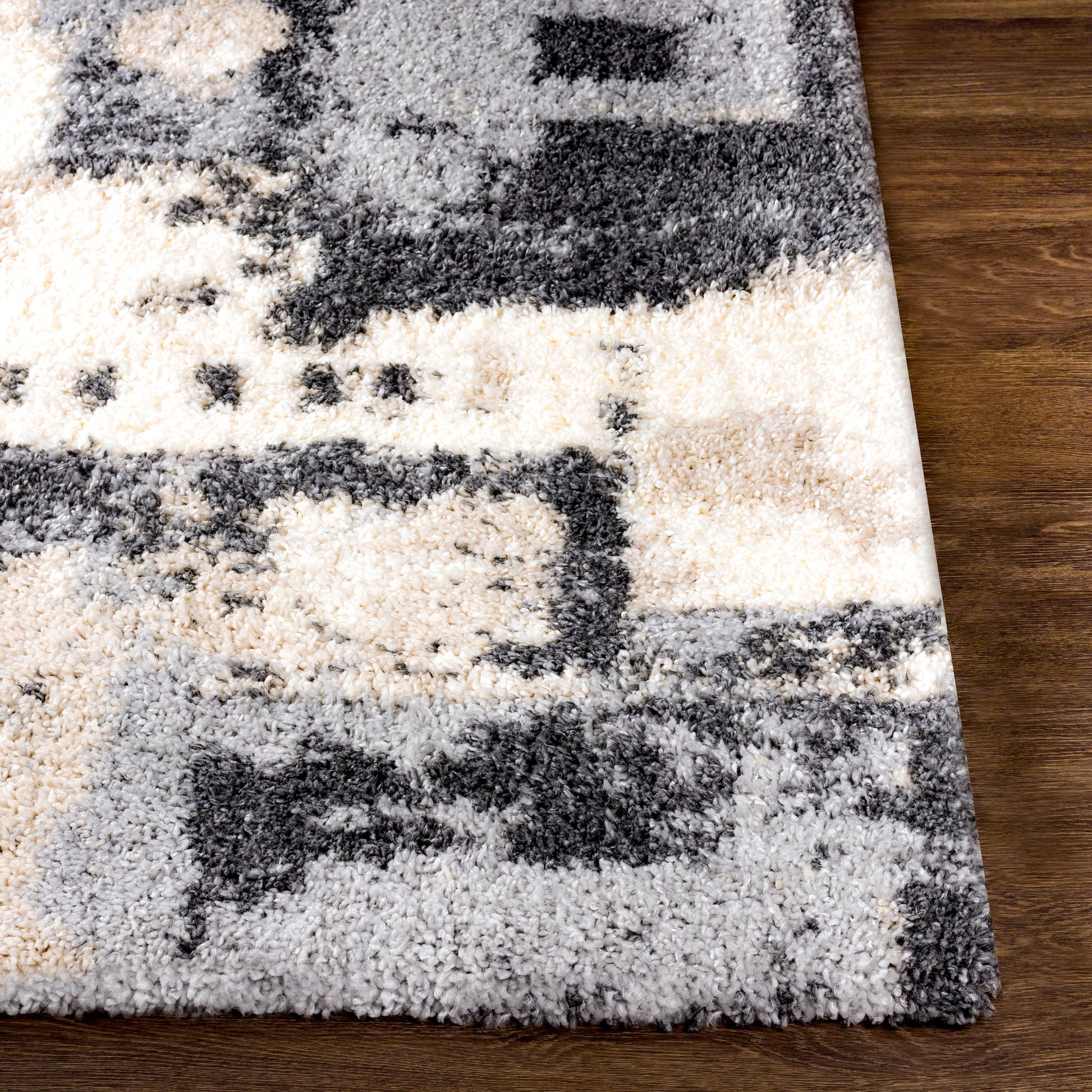 Surya Eskimo Shag Esg-2308 Charcoal, Light Gray, Beige, Cream Area Rug