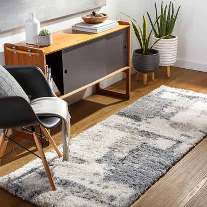 Surya Eskimo Shag Esg-2308 Charcoal, Light Gray, Beige, Cream Area Rug