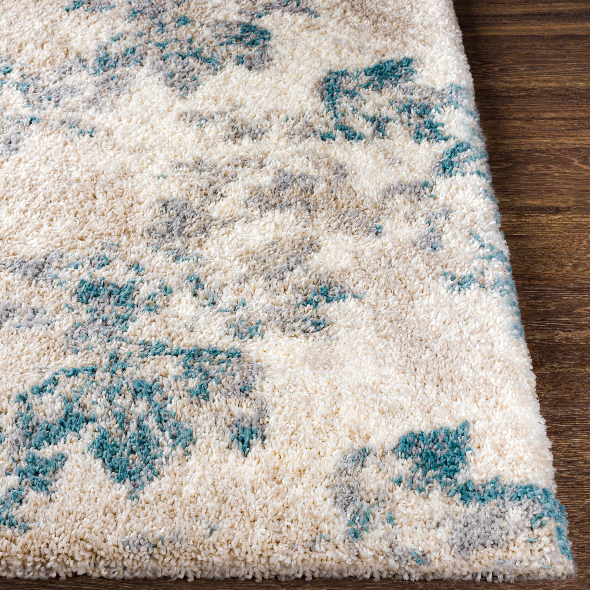 Surya Eskimo Shag Esg-2309 Aqua, Beige, Light Gray, Cream Area Rug