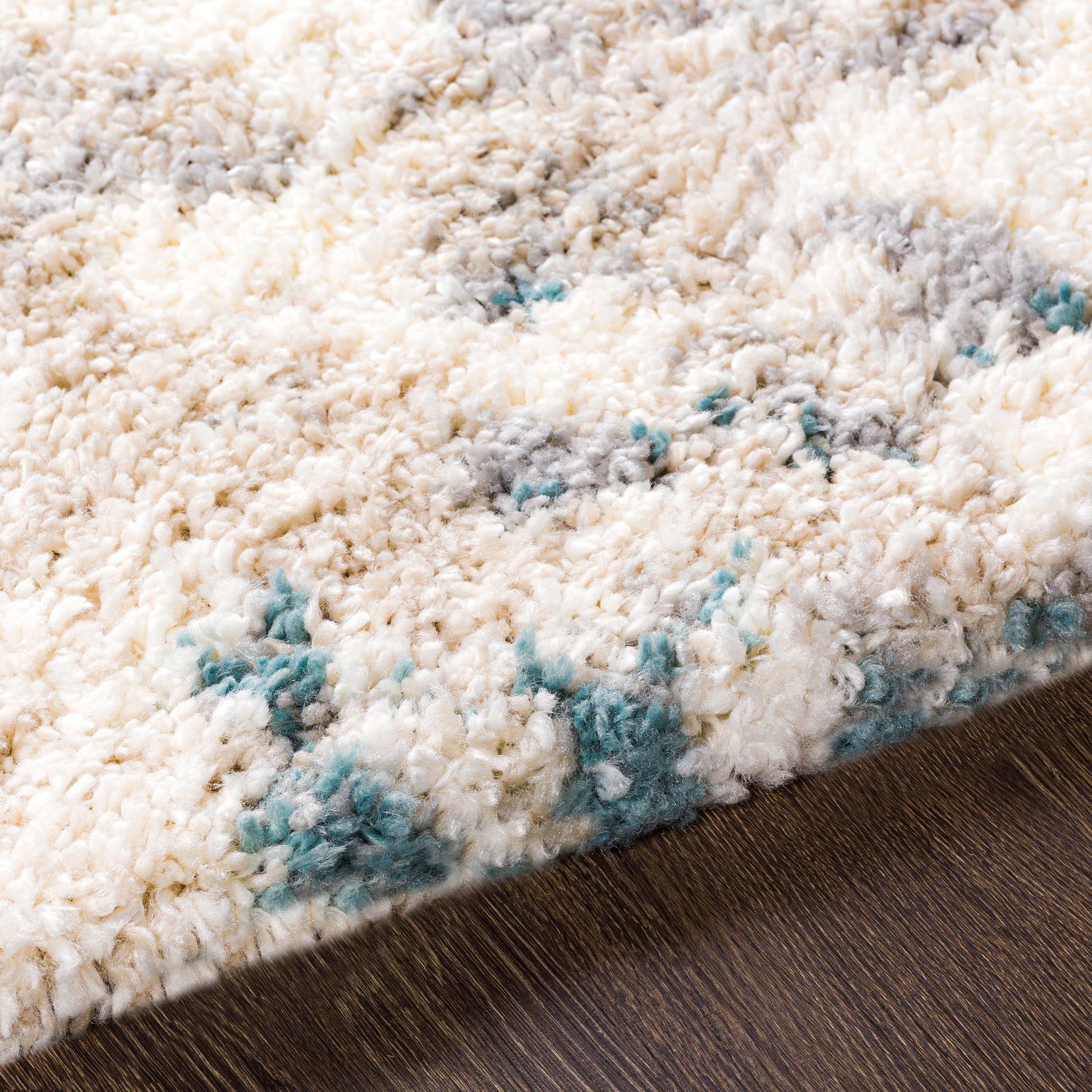 Surya Eskimo Shag Esg-2309 Aqua, Beige, Light Gray, Cream Area Rug