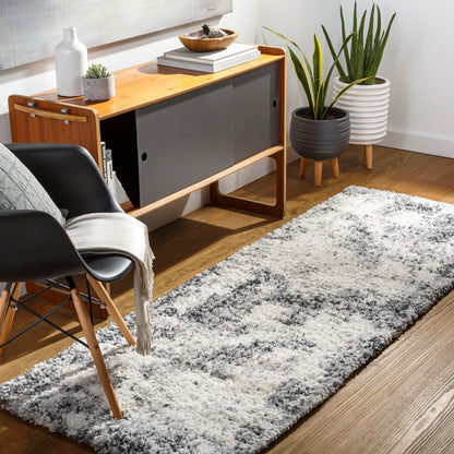 Surya Eskimo Shag Esg-2311 Charcoal, Cream, Light Gray, Taupe Area Rug