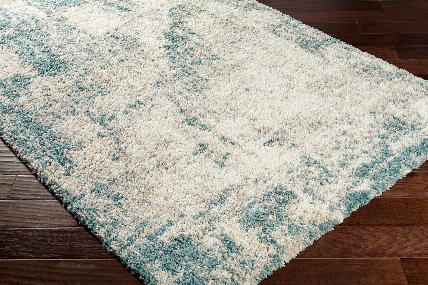 Surya Eskimo Shag Esg-2312 Aqua, Taupe, Light Gray, Cream Rugs.