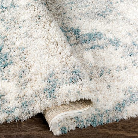 Surya Eskimo Shag Esg-2312 Aqua, Taupe, Light Gray, Cream Rugs.