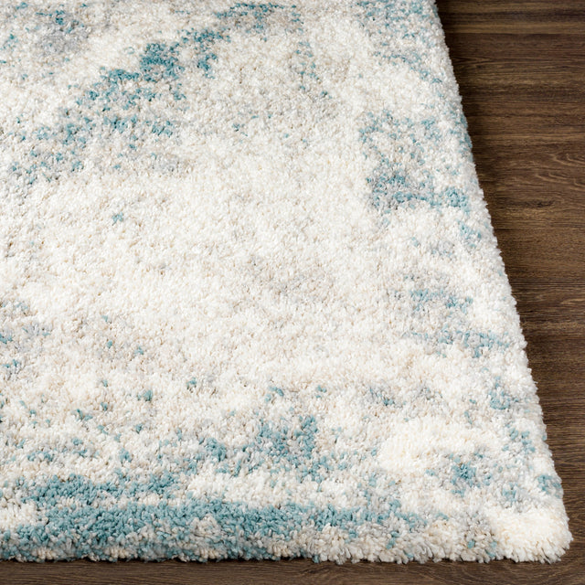 Surya Eskimo Shag Esg-2312 Aqua, Taupe, Light Gray, Cream Rugs.