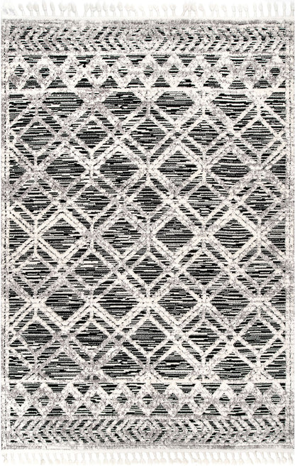 Nuloom Ansley Moroccan Lattice Nan2332B Gray Area Rug