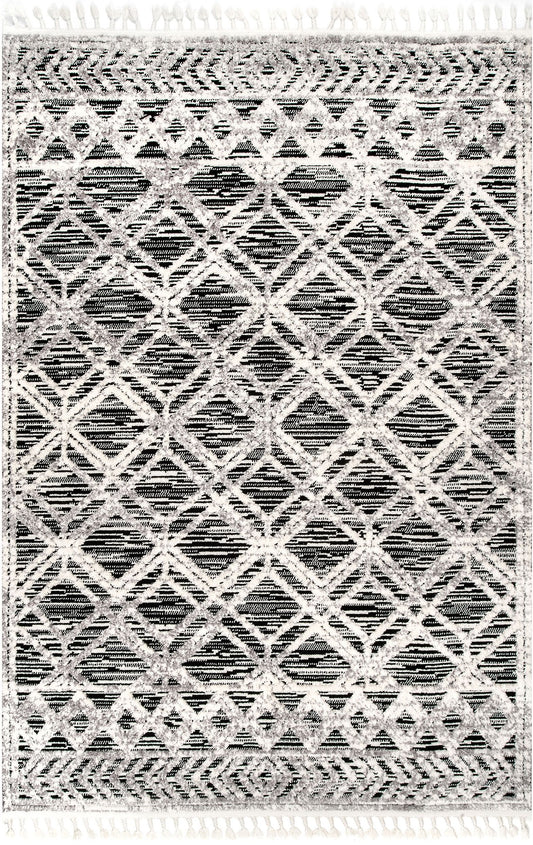 Nuloom Ansley Moroccan Lattice Nan2332B Gray Area Rug