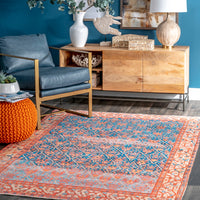 Nuloom Destiny Floral Trellis Nde2615A Blue Area Rug