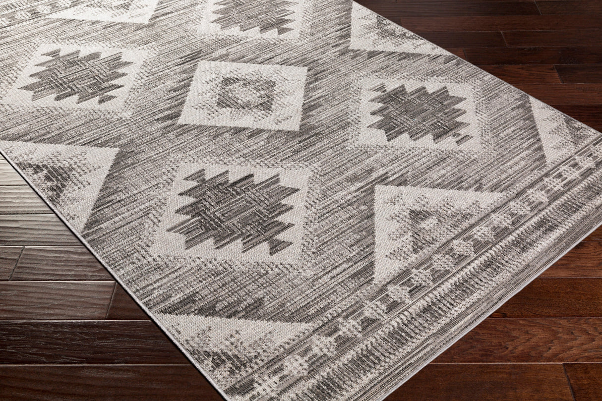 Surya Rafetus Ets-2335 Charcoal, Light Gray, Black, White Rugs.
