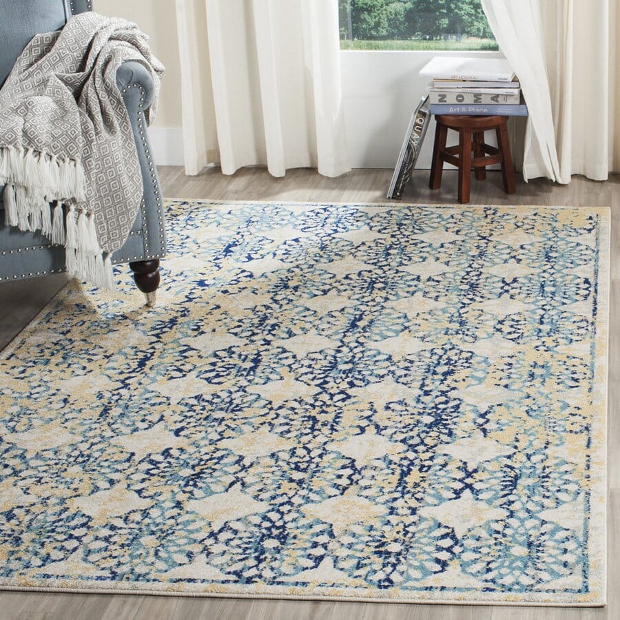 Safavieh Evoke Evk262C Ivory / Blue Damask Area Rug