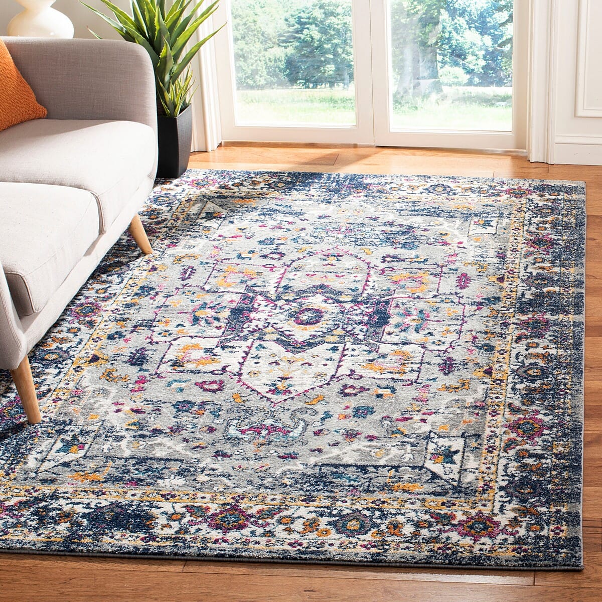 Safavieh Evoke Evk275G Grey / Navy Vintage / Distressed Area Rug