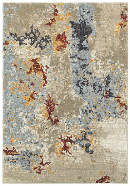 Oriental Weavers Sphinx Evolution 8043K Beige / Blue Organic / Abstract Area Rug