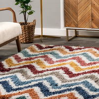 Nuloom Alissa Chevron Nal2922A Beige Area Rug