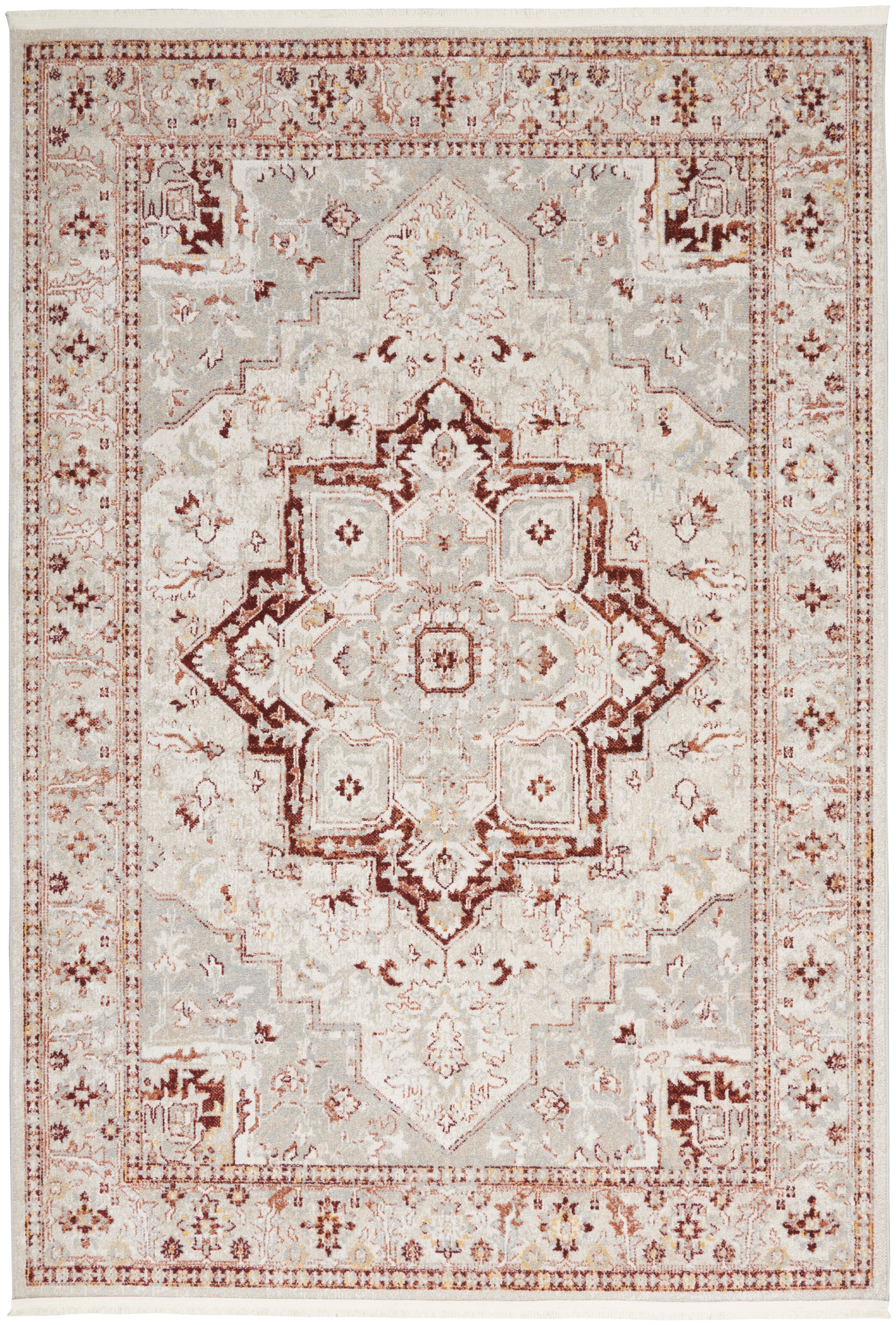 Nourison Carina Cna02 Brick Silver Area Rug