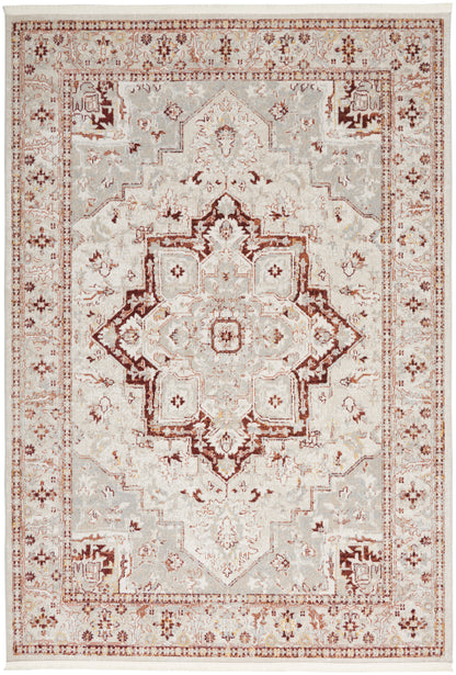 Nourison Carina Cna02 Brick Silver Area Rug