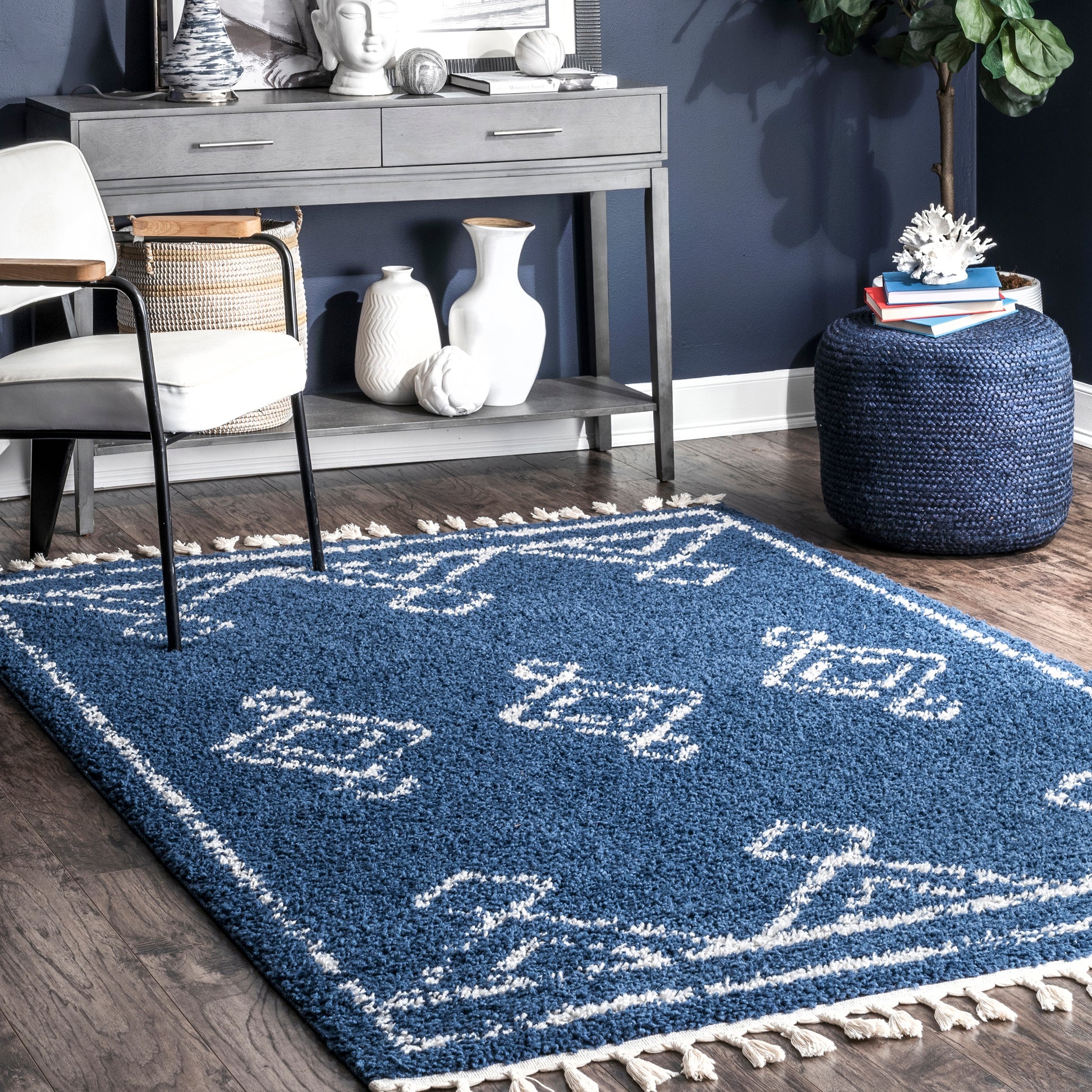 Nuloom Mackie Moroccan Nma1837A Blue Area Rug