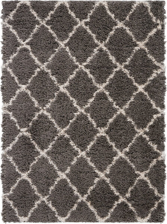 Nourison Luxe Shag Lxs02 Dark Grey Shag Area Rug