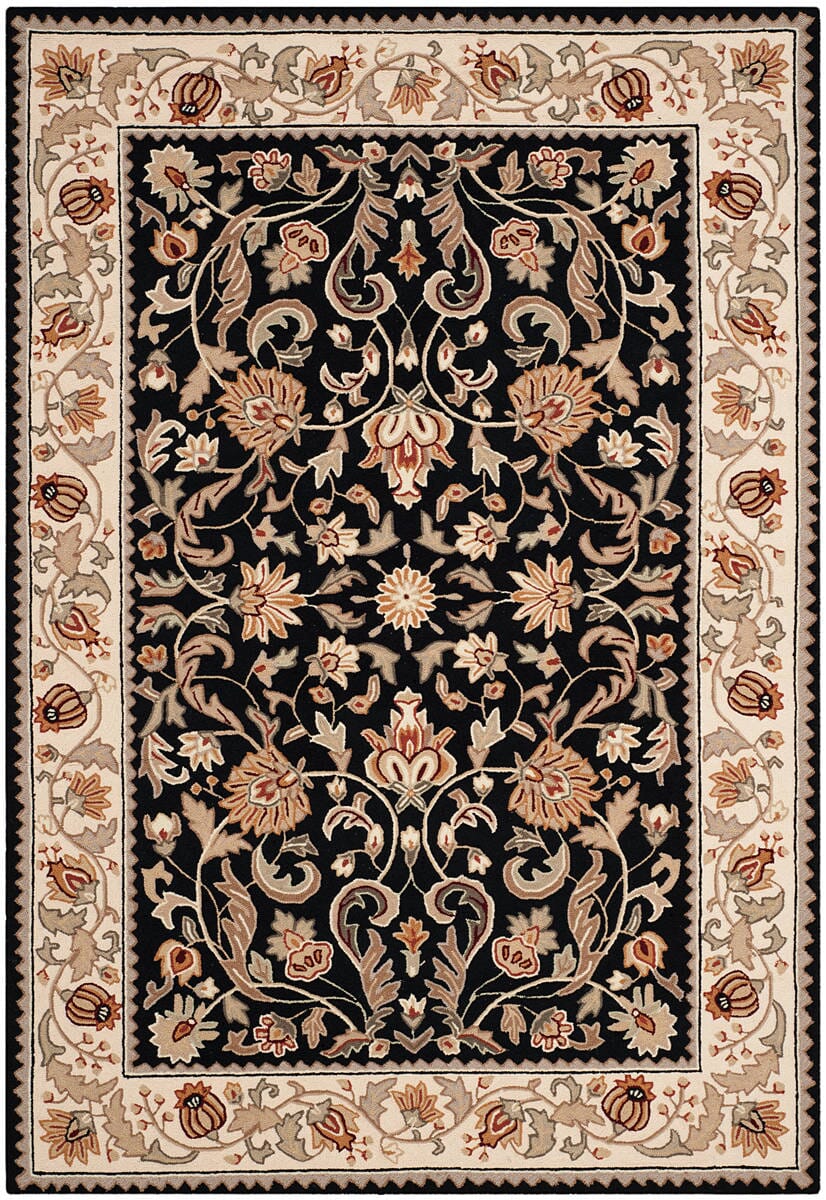 Safavieh Easy Care Ezc101B Black / Ivory Area Rug